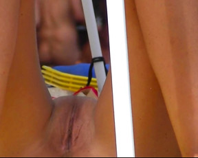 Skinny girl with small boobs and a shaved pussy